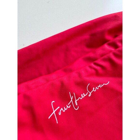 437 FOUR THREE SEVEN Aubrey Red Bandeau Bikini Top, Size M - Picture 5 of 13